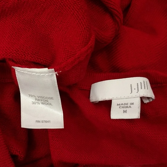 Red Knit Tunic J Jill Long Light Sweater Classy & Comfortable Christmas Holiday - Picture 7 of 8